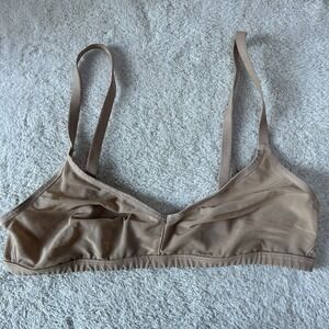 Negative Underwear Women's Sieve Non-Wire Bra Size 1 In Buff Sheer Mesh MSRP $70